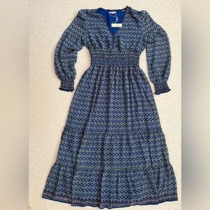 Max Studio Blue Long Sleeve Dress